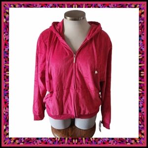 ROYAL LADY ☆ RED ☆ VELOUR ☆ ZIP-UP HOODIE ☆ 3x ☆ NWT